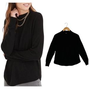 Madewell Asbury Sweater Womens S Pullover Wool Alpaca Blend Mock Neck Black